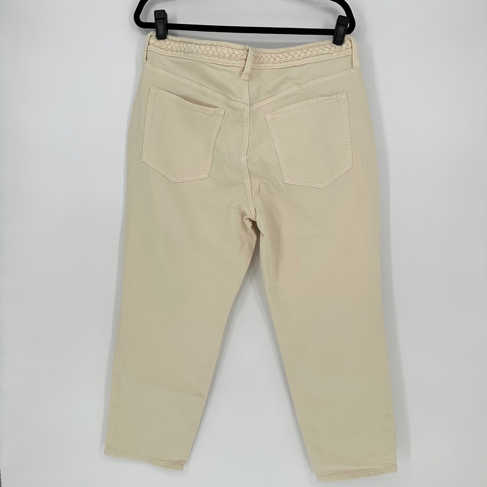 NEW Old Navy High Rise OG Straight Braided Weave Ankle Cream Denim Jeans 14 Pt - Picture 4 of 5